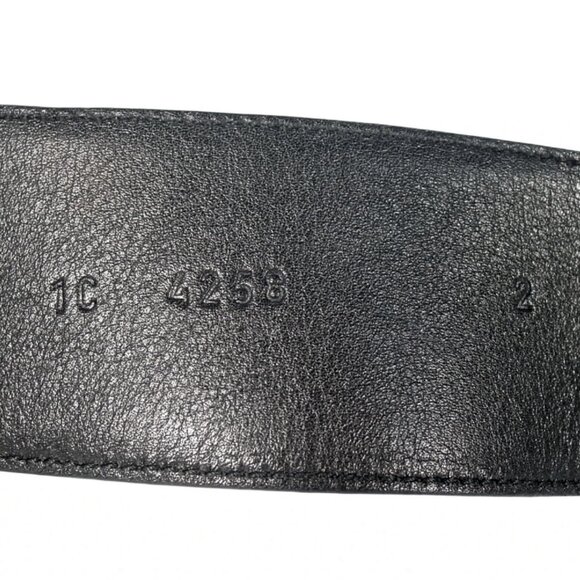 PRADA Wide Leather Belt #4258 Gunmetal Buckle Women's M/L 36/90 (32 - 36 in) - Picture 8 of 11
